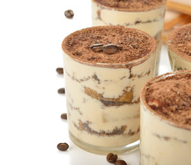 Tiramisu dessert in a glass