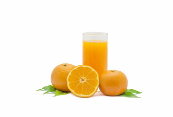 Orange on a white background Clipping Path .