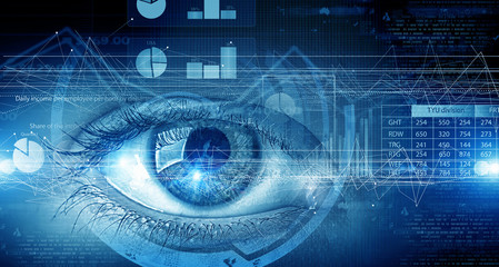 Eye scanning. Concept image