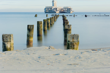 Obraz premium Coastline in Gdynia at Baltic sea, Poland