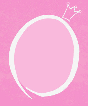 Cute pink color vector frame border illustration. Hand drawn bor