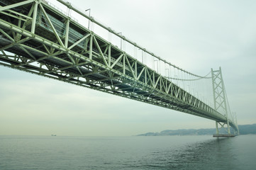 Akashi Kaikyo bridge in Kobe, Japan / Akashi Kaikyo, the longest rope bridge in the world in Kobe, Japan