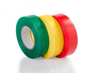 Green, yellow and red insulating tape