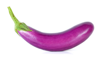 Purple eggplant isolated on the white background