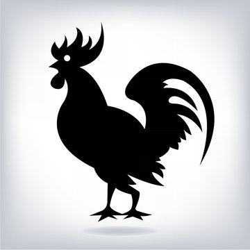 The 2017 new year card with cock on white background