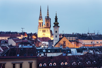 Zagreb Cathedral and St. Mary's Church in Zagreb