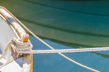 Altes Boot Holz Klampe Tau Verankern