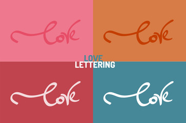 Vector love hand-drawn lettering