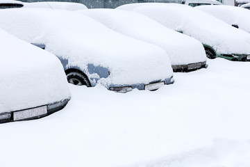 car parking in the snow