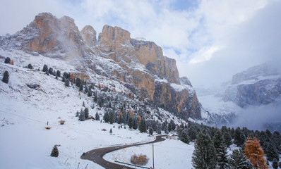 Fototapeta premium Mountain near Campitello di fassa, Dolomites, Italy
