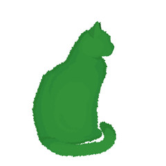 Vector illustration of a cat topiary.