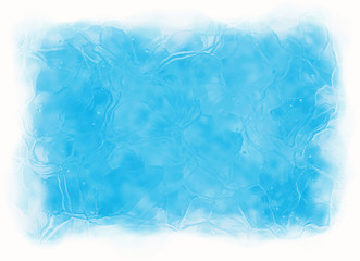 Fototapeta na wymiar Frozen ice glass abstract winter texture with white frame