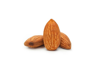 almond nut fruit organic healthy vegan white background