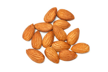 almond nut fruit organic healthy vegan white background