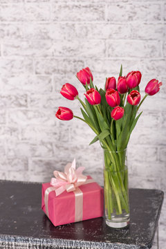 flowers, gift, tulips, background