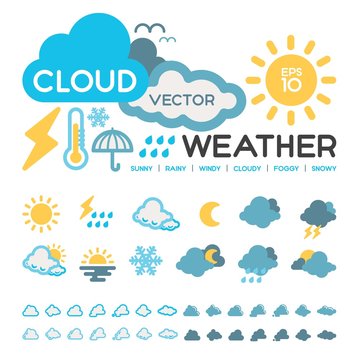 Weather and Cloud Icon Vector