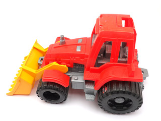 toy tractor on a white background