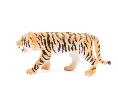 Toy Tiger On A White Background