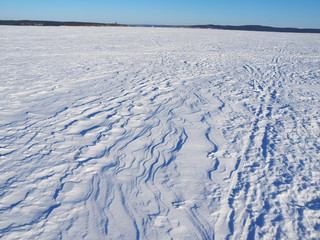 path on the ice. lake