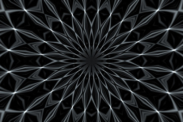 black and white abstract background, kaleidoscope light