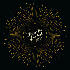 Fototapeta premium Abstract composition in the form of an explosion of fireworks against a dark background. Empty space for your text.