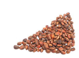pine nuts on a white background