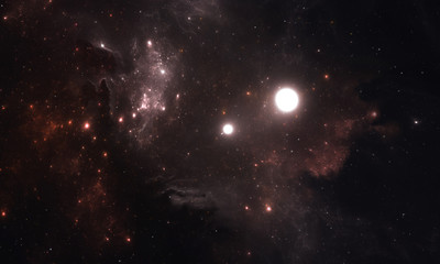 Two stars orbit about their common center of mass