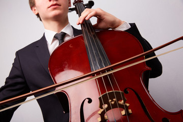 young man with a cello