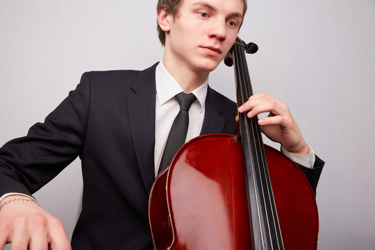 young man with a cello