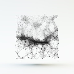 Connection Structure. Wireframe Vector Illustration.