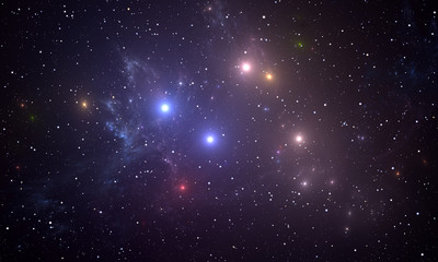 Fototapeta na wymiar Space background with colorful stars