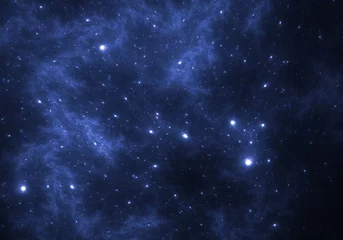 Weltraumhintergrund mit blauem Nebel und Sternen © Peter Jurik