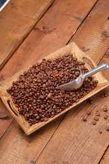 coffee beans on a platter