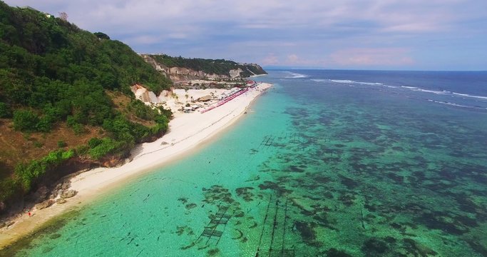 Beach Aerial View, Padang-padang Beach, Indonesia.