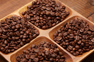 Fototapeta na wymiar coffee beans on a platter