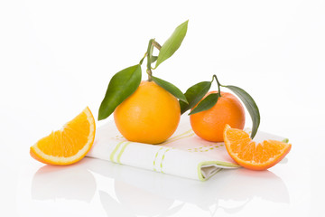 Delicious oranges isolated on white.