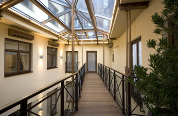 Fototapeta premium Modern hall interior in private house. Hall, waiting room.