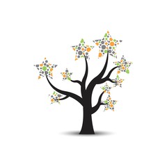 vector logo tree abstract