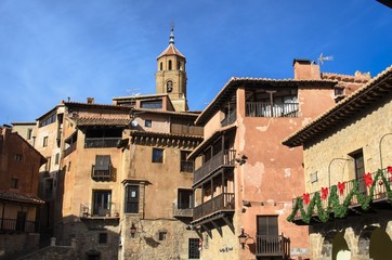Fototapeta na wymiar Albarracin, medieval terracotte village in Spain