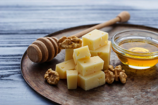Cheese, nuts and honey