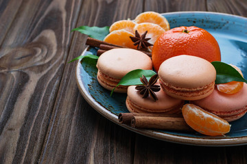 French macaroons with tangerine