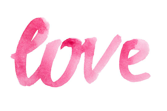 Handwritten Love. Valentines Day Card Calligraphy. Hand Painted script