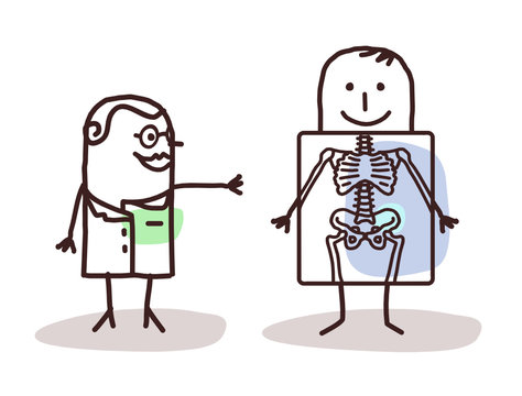 cartoon radiologist with patient