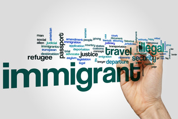 Immigrant word cloud concept