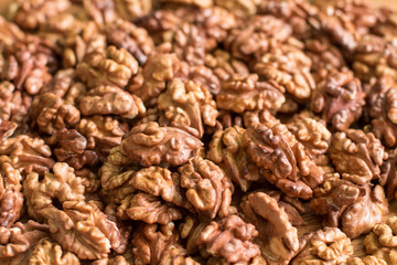 Background of  walnut halves.