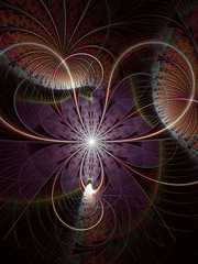 Abstract computer-generated image striped flower