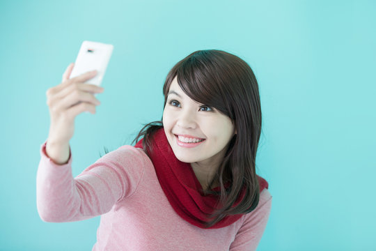 Young woman take a selfie