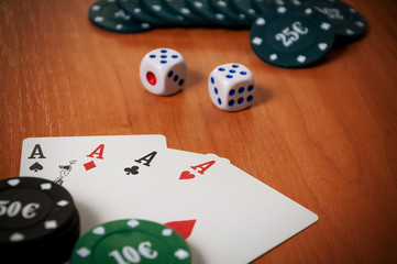 Poker chips and generic playing cards
