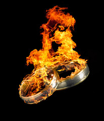 burning wedding rings