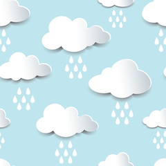 Seamless cutout rain clouds